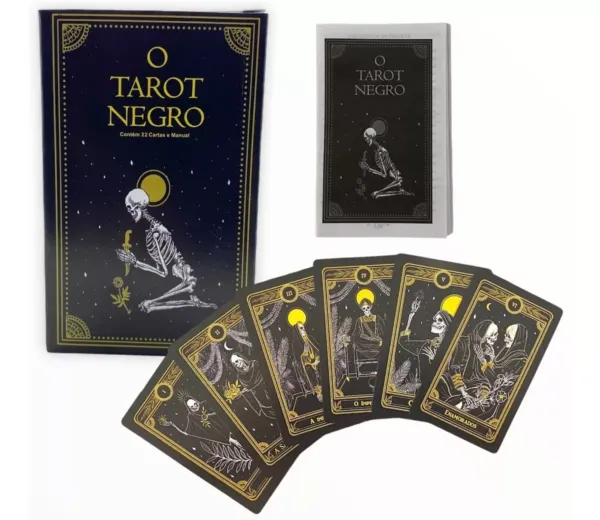 Baralho O Tarot Negro Deck com 22 cartas