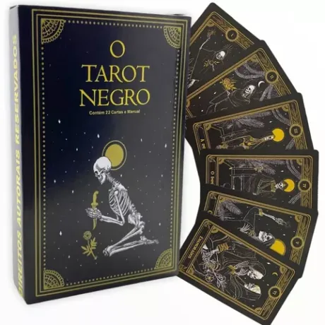 Baralho O Tarot Negro Deck com 22 cartas